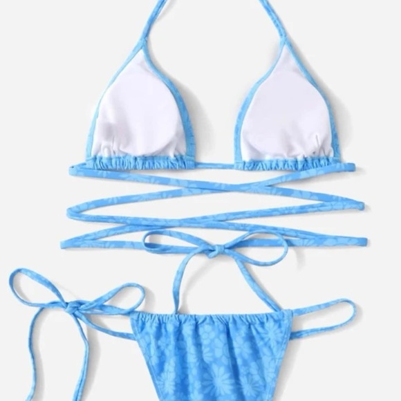 Blue floral bikini, size XS - SHEIN - Picture 2 of 5